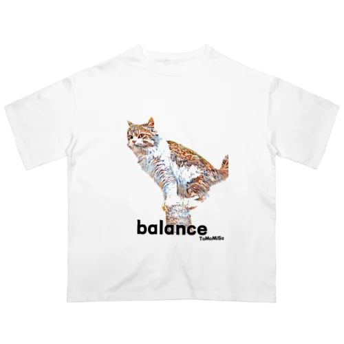 balance -猫 オーバーサイズTシャツ