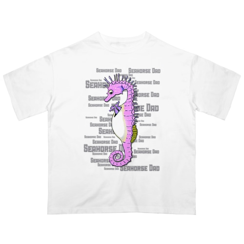 Seahorse Dad ピンク Oversized T-Shirt
