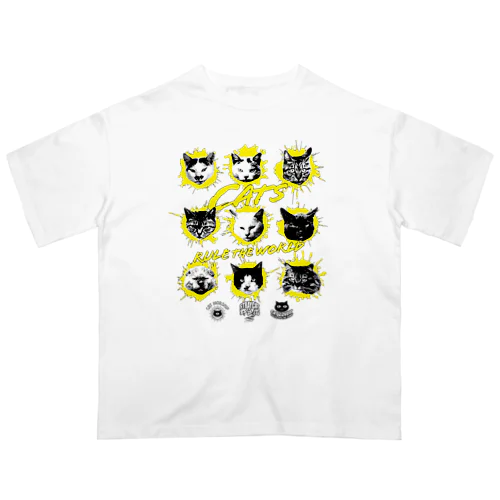 猫が世界を支配する9FACES（黄） Oversized T-Shirt