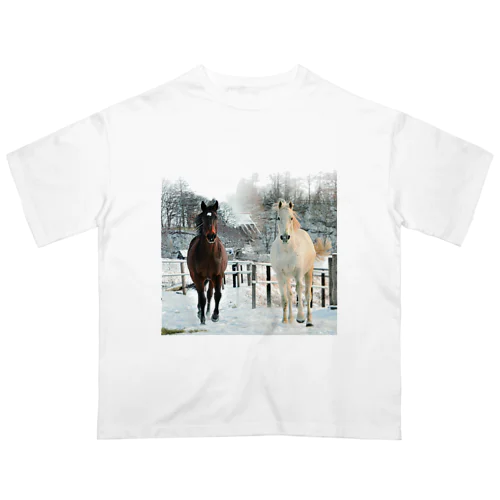 雪遊び オーバーサイズTシャツ