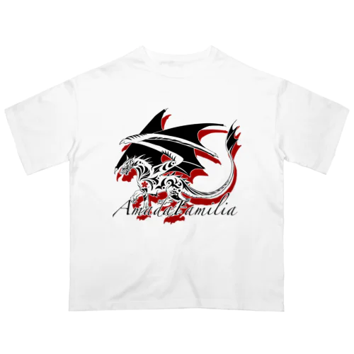 AmadaFamiliaトライバルドラゴンver1 オーバーサイズTシャツ