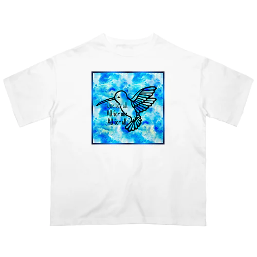 ハチドリさん（空色） オーバーサイズTシャツ