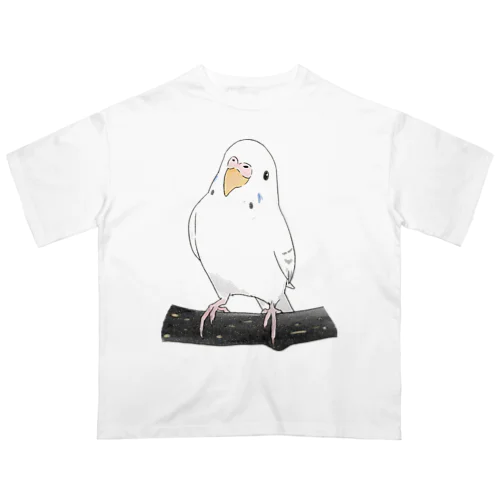 まったりセキセイインコちゃん【まめるりはことり】 オーバーサイズTシャツ