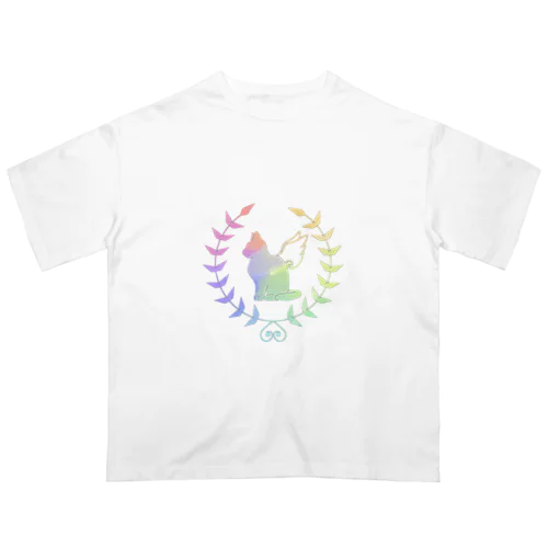 羽ねこさん(虹1) オーバーサイズTシャツ