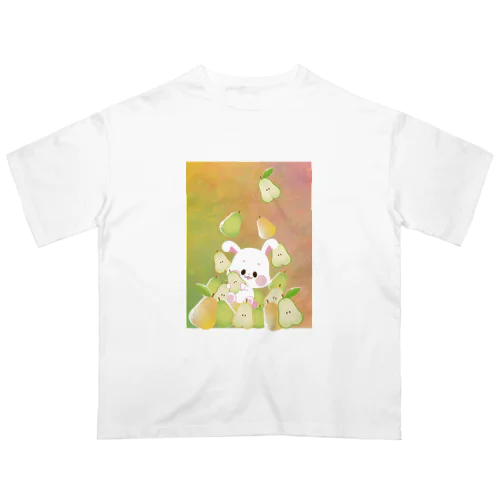 洋ナシ×白うさぎ オーバーサイズTシャツ