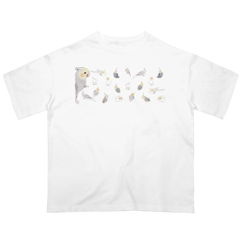 あつまれオカメインコちゃん【まめるりはことり】 Oversized T-Shirt