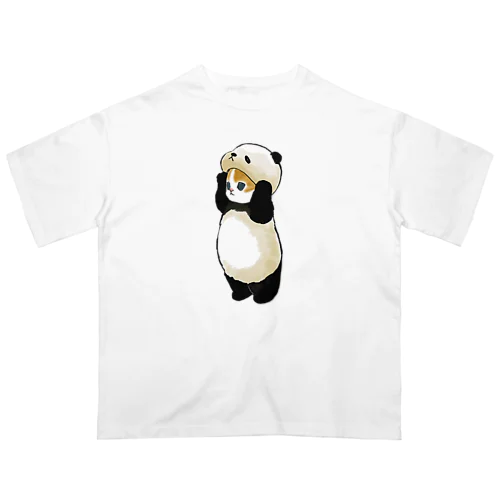 ねこかぶり（パンダ） オーバーサイズTシャツ