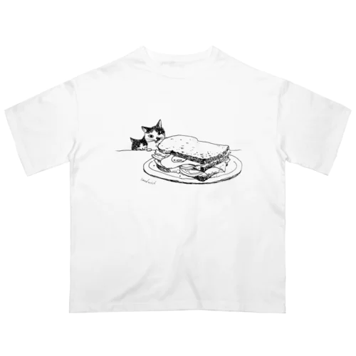 サンドイッチと猫 Oversized T-Shirt