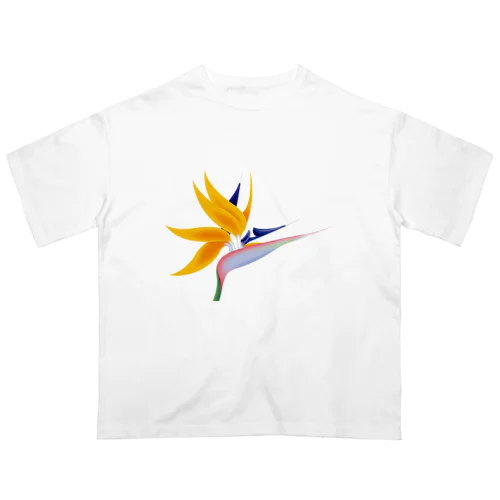 カラフルな花　ストレリチア・極楽鳥花 オーバーサイズTシャツ