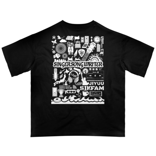 背面のみ/サイン入り/白 Oversized T-Shirt