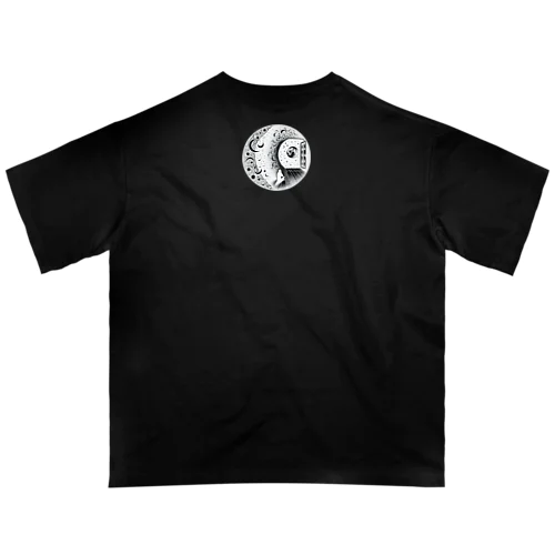 孤独の月(AI生成)反転 Oversized T-Shirt