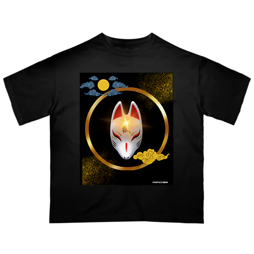 Japanese Spiritual Fox with Halo!! オーバーサイズTシャツ