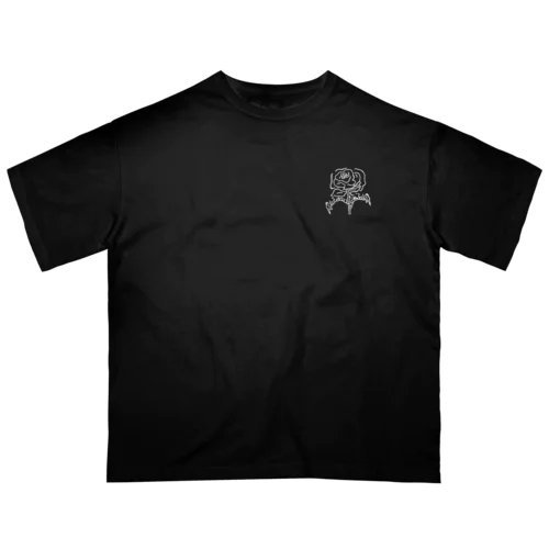 "Videau-flower" black オーバーサイズTシャツ
