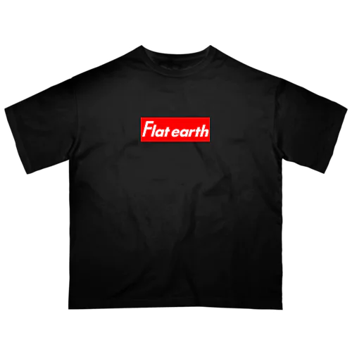 Flatearth Box Logo (RED) フラットアース ボックスロゴ(レッド) Oversized T-Shirt
