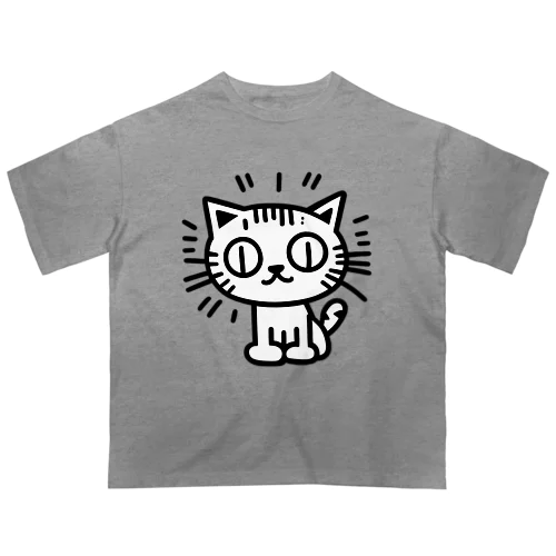 キーヘリ風キャット前プリＴ オーバーサイズTシャツ