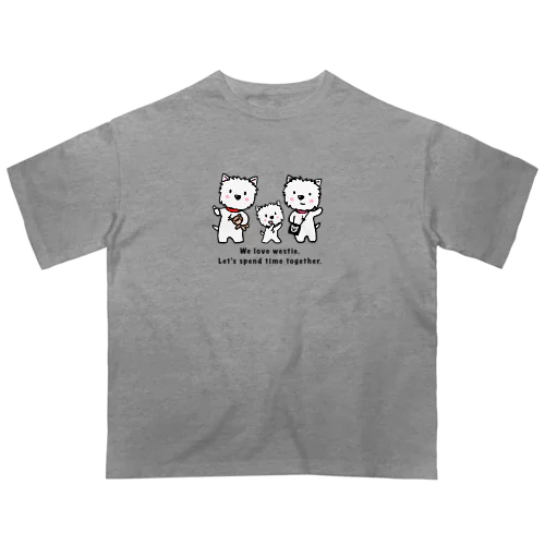 しろいぬルッチー【3wes】Tシャツ Oversized T-Shirt