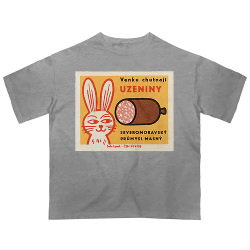 チェコ　ウサギとソーセージ Oversized T-Shirt
