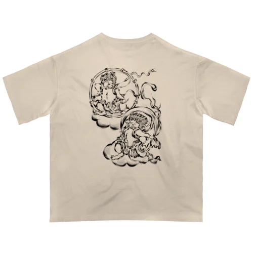 風猫⚡雷猫〈墨絵風ver.〉 オーバーサイズTシャツ