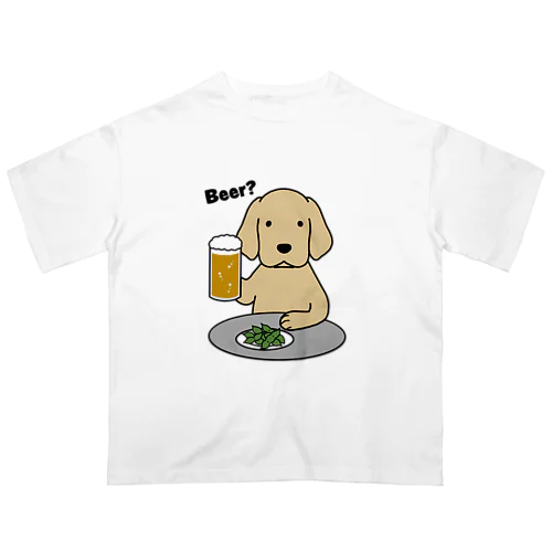 ビールと枝豆 オーバーサイズTシャツ