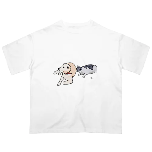 犬と猫 オーバーサイズTシャツ