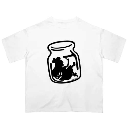 不思議の国のアリス【瓶の中のアリス】シルエット Oversized T-Shirt
