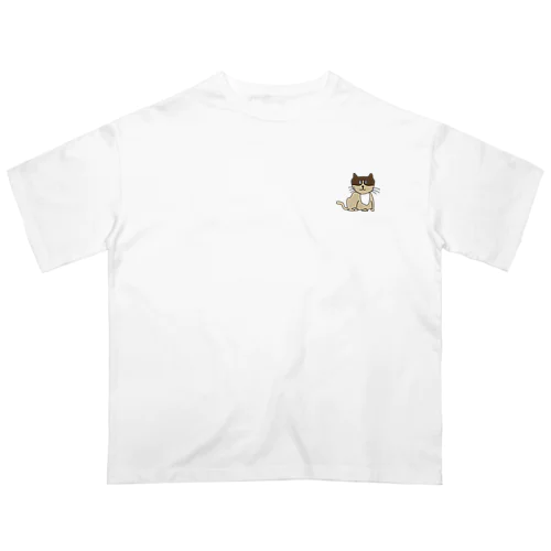 白茶ねこ（あさり） オーバーサイズTシャツ