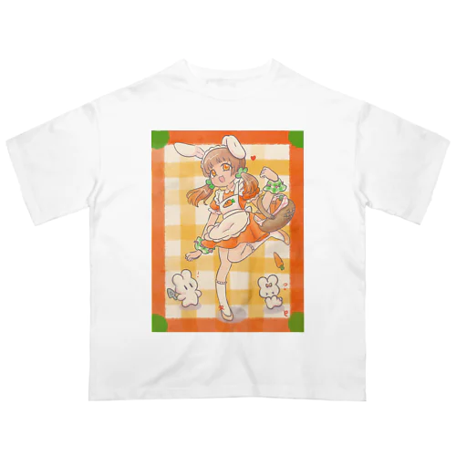 兎沢ニジ(背景あり) オーバーサイズTシャツ