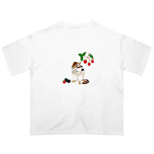 木苺とシマリス オーバーサイズTシャツ