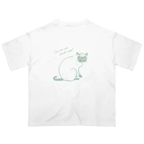 にゃんこ（セージ） Oversized T-Shirt