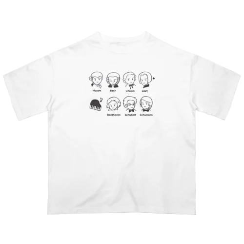 作曲家【アルファベット・淡い色用】 オーバーサイズTシャツ