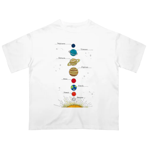 太陽系の惑星たち オーバーサイズTシャツ