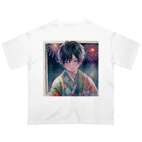 001_fireworks Oversized T-Shirt