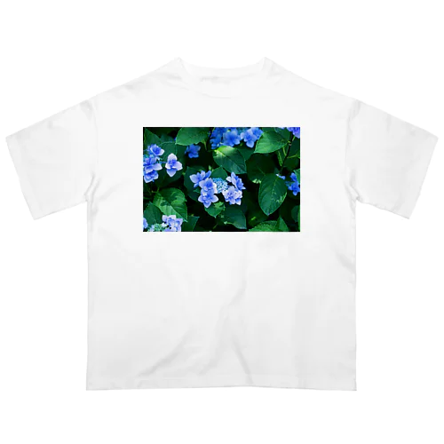 癒しの風景（アジサイ） オーバーサイズTシャツ