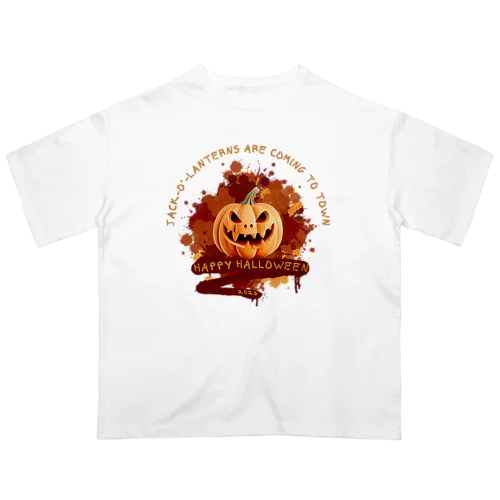 ハロウィンのかぼちゃ「ジャック・オー・ランタン」 オーバーサイズTシャツ