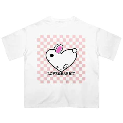 LOVE＆RABBIT(市松)P オーバーサイズTシャツ