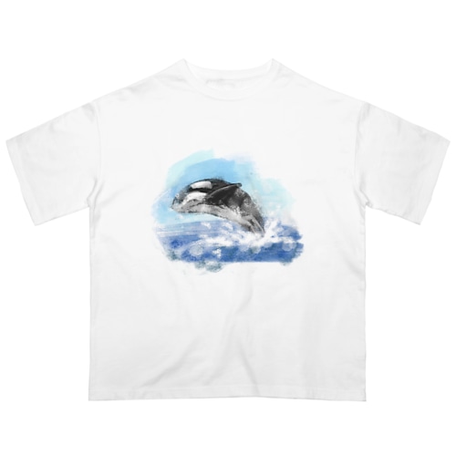 いきものイラスト（シャチ） Oversized T-Shirt