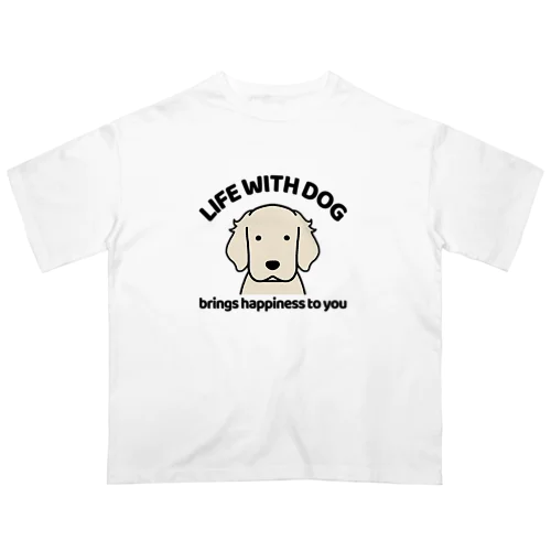 犬と共に（白ゴル） オーバーサイズTシャツ