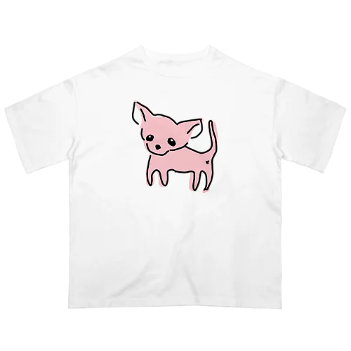 ゆるチワワ（ピンク） オーバーサイズTシャツ