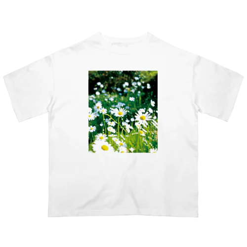 癒しの風景（シャスタデイジー） オーバーサイズTシャツ