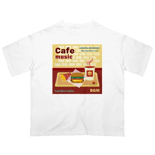 Cafe music - CARDINAL RED BURGER - Oversized T-Shirt