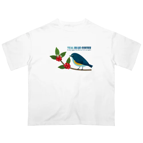 Teal Blue Bird Oversized T-Shirt