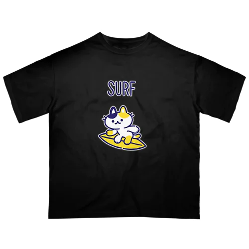 SURFねこ(白フチ有) オーバーサイズTシャツ