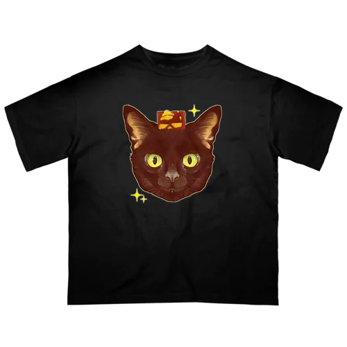 黒猫さんと栗入り羊羮 オーバーサイズTシャツ