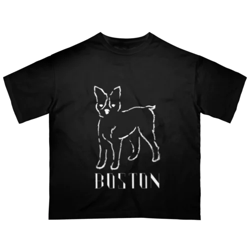 ボストンテリアNo.2 white ver. オーバーサイズTシャツ