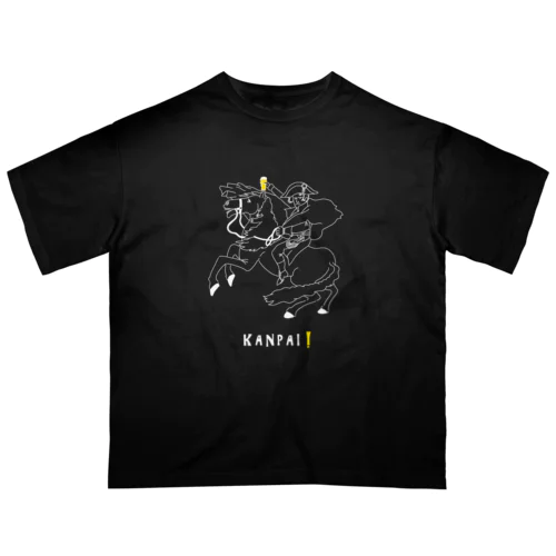 偉人 × BEER（ナポレオン）白線画 オーバーサイズTシャツ