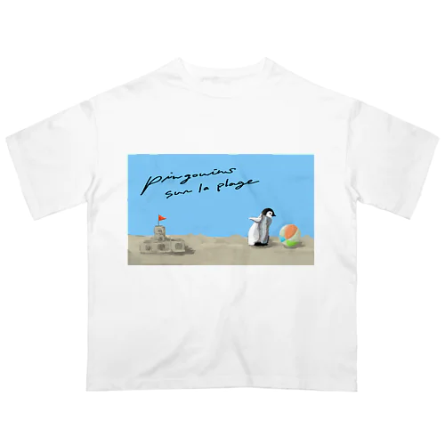 海辺の子ペンギン Oversized T-Shirt