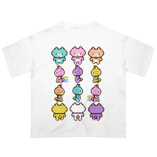 Pixel Art (nekoland_color) オーバーサイズTシャツ