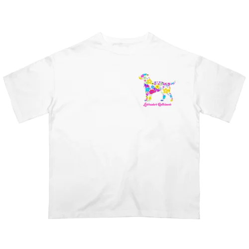 ラブラドール　フラワーパーティ Oversized T-Shirt