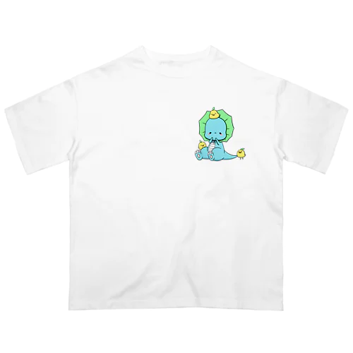 お座りえりまきティラノくん オーバーサイズTシャツ