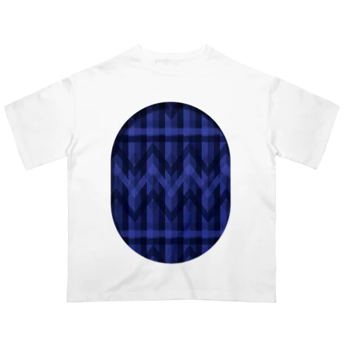 zigzag_window_indigo_blue オーバーサイズTシャツ